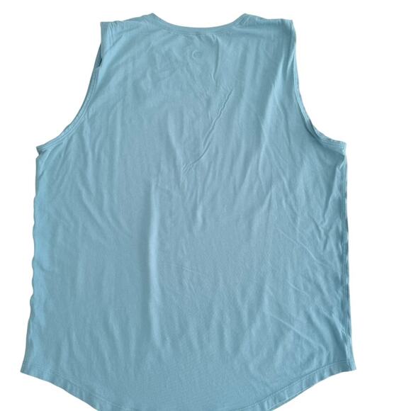 Lululemon Brunswick Muscle Tank Crest Teal Blue Plus Size 16 Cotton Muscle Tank - Picture 3 of 5